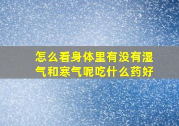 怎么看身体里有没有湿气和寒气呢吃什么药好