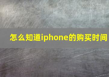 怎么知道iphone的购买时间