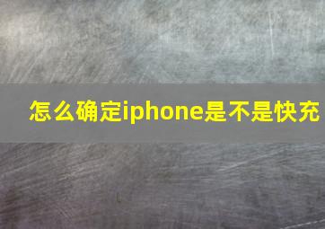 怎么确定iphone是不是快充