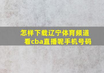 怎样下载辽宁体育频道看cba直播呢手机号码