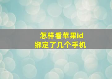 怎样看苹果id绑定了几个手机