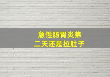 急性肠胃炎第二天还是拉肚子