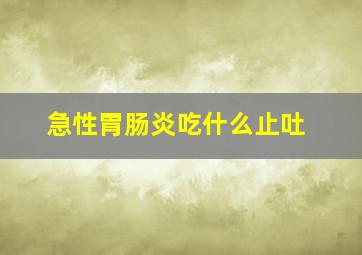 急性胃肠炎吃什么止吐