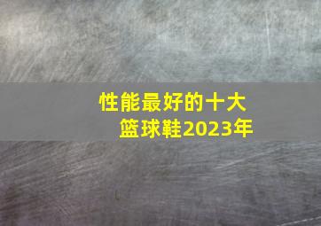 性能最好的十大篮球鞋2023年