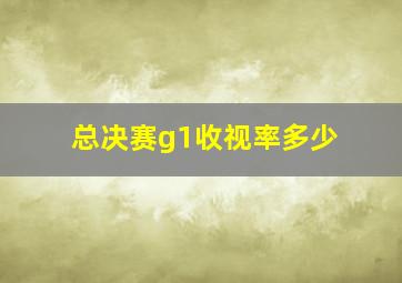 总决赛g1收视率多少