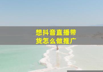 想抖音直播带货怎么做推广