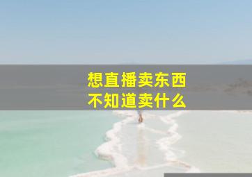 想直播卖东西不知道卖什么