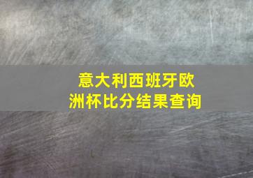 意大利西班牙欧洲杯比分结果查询