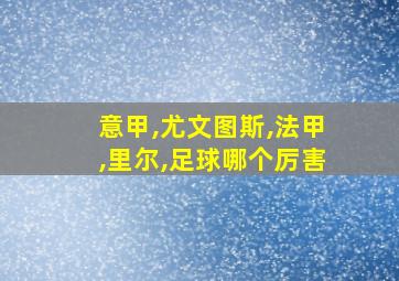 意甲,尤文图斯,法甲,里尔,足球哪个厉害