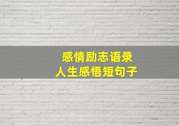 感情励志语录人生感悟短句子