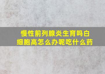 慢性前列腺炎生育吗白细胞高怎么办呢吃什么药