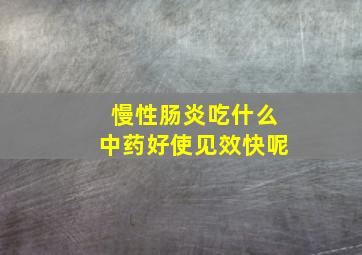 慢性肠炎吃什么中药好使见效快呢