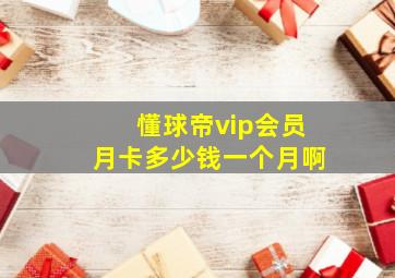 懂球帝vip会员月卡多少钱一个月啊