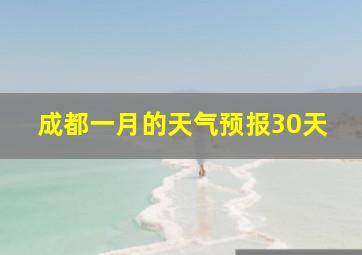 成都一月的天气预报30天