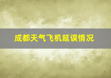 成都天气飞机延误情况