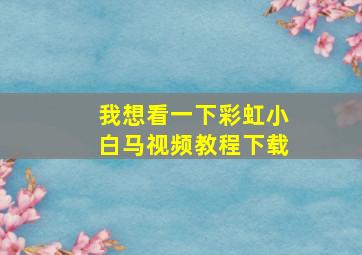 我想看一下彩虹小白马视频教程下载