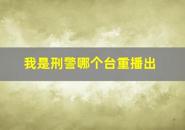 我是刑警哪个台重播出