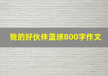 我的好伙伴篮球800字作文