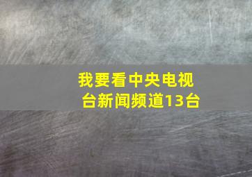 我要看中央电视台新闻频道13台