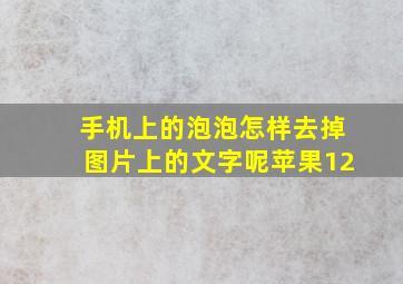 手机上的泡泡怎样去掉图片上的文字呢苹果12