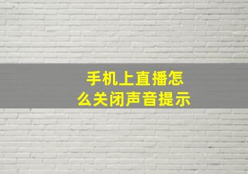 手机上直播怎么关闭声音提示