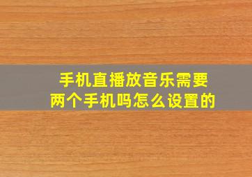 手机直播放音乐需要两个手机吗怎么设置的