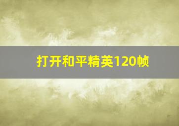 打开和平精英120帧