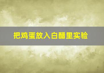 把鸡蛋放入白醋里实验