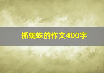 抓蜘蛛的作文400字