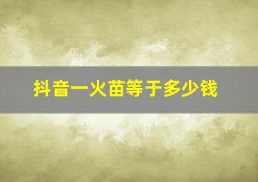 抖音一火苗等于多少钱