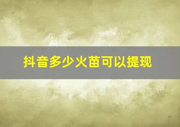 抖音多少火苗可以提现