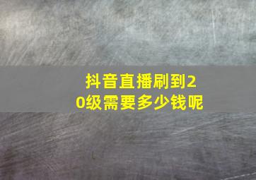 抖音直播刷到20级需要多少钱呢