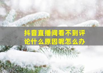 抖音直播间看不到评论什么原因呢怎么办