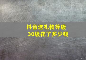 抖音送礼物等级30级花了多少钱