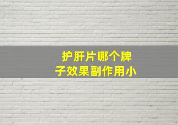 护肝片哪个牌子效果副作用小