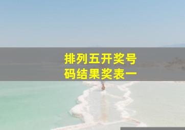 排列五开奖号码结果奖表一