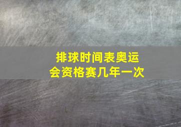 排球时间表奥运会资格赛几年一次