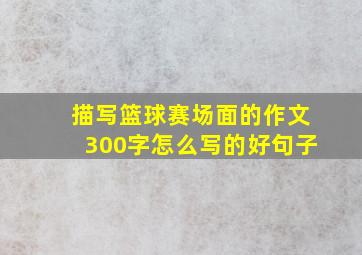 描写篮球赛场面的作文300字怎么写的好句子