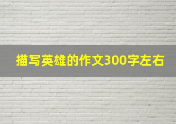 描写英雄的作文300字左右