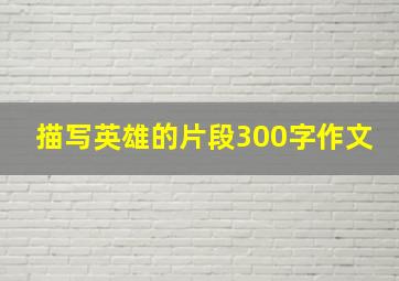 描写英雄的片段300字作文