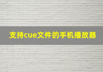 支持cue文件的手机播放器