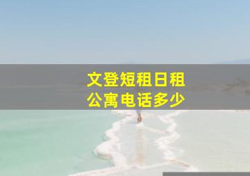 文登短租日租公寓电话多少