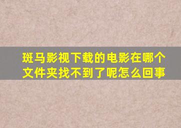 斑马影视下载的电影在哪个文件夹找不到了呢怎么回事