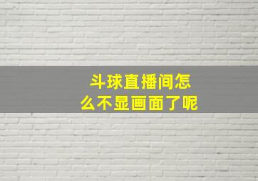 斗球直播间怎么不显画面了呢