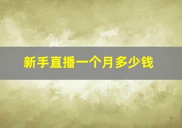 新手直播一个月多少钱