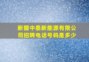 新疆中泰新能源有限公司招聘电话号码是多少