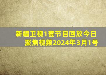 新疆卫视1套节目回放今日聚焦视频2024年3月1号