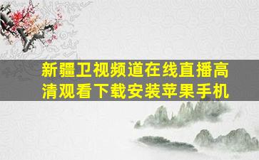 新疆卫视频道在线直播高清观看下载安装苹果手机