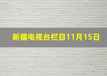 新疆电视台栏目11月15日