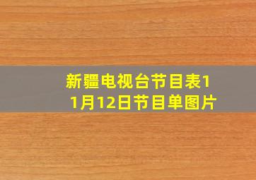 新疆电视台节目表11月12日节目单图片